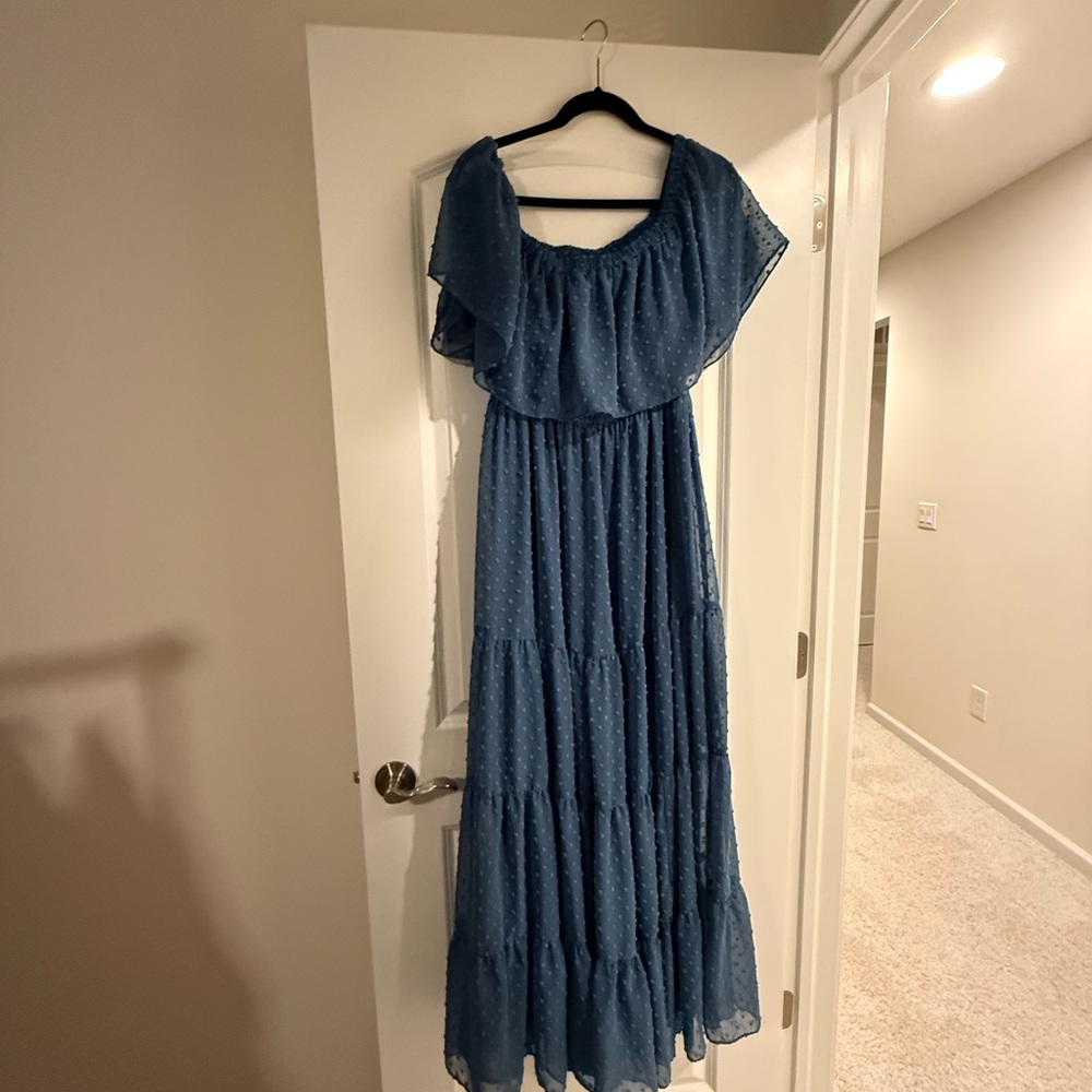 Baltic Born Blue Ruffle Maxi Dress - Picture 2 of 2